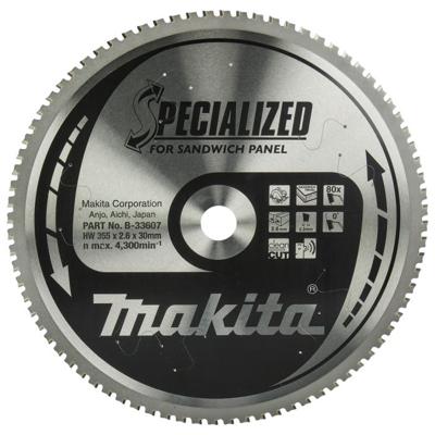 Makita Accessoires Cirkelzaagblad Sandwichpaneel | Specialized 355x30x2,6 80T 0g - B-33607 B-33607 Makita Accessoires Cirkelzaagblad Sandwichpaneel | Specialized 355x30x2,6 80T 0g - B-33607 B-33607