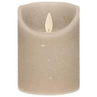 LED Rustiek stompkaars taupe 7,5x10cm - thumbnail