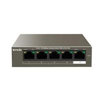 Tenda TEF1105P-4-63W 5-poorts snel ethernet PoE switch 10/100 Mbit/s desktopswitch met 4-poorts PoE, 63 watt, extra 1x uplink, full duplex, metalen behuizing, 250 meter, plug & play - thumbnail