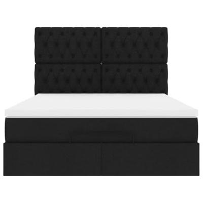 Ottoman bed met matras en LED's 140x190cm stof zwart