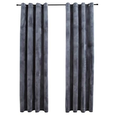 VidaXL Gordijn verduisterend met ringen 2 st 140x245 cm fluweel zwart VidaXL Gordijn verduisterend met ringen 2 st 140x245 cm fluweel zwart