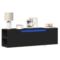 Tv-wandmeubel met LED-verlichting 135x31x39,5 cm zwart - thumbnail