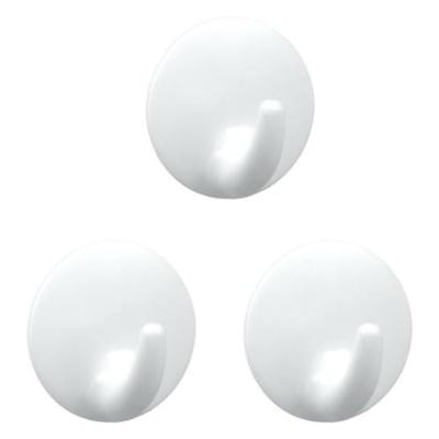 Metaltex plakhaken 3 stuks wit