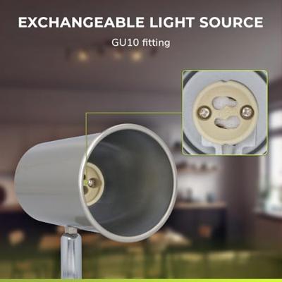 Riga - LED plafondlamp - 6 spots - Draaibaar en dimbaar - GU10 - Kantelbaar - Plafondspot - IP20 voor binnen - RVS