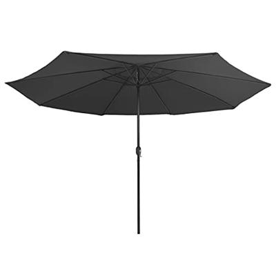 VidaXL Parasol met metalen paal 390 cm antracietkleurig VidaXL Parasol met metalen paal 390 cm antracietkleurig