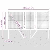 VidaXL Afrasteringspaal zilver 25 x 0,4 m (16 x 16 mm gaas) staal - thumbnail