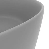 Wastafel rond 40x15 cm keramiek mat lichtgrijs - thumbnail