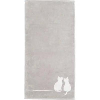 Cawö Cawö Cute Cats 6263 Handdoek 50x100 platin/wit
