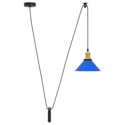 Hanglamp in hoogte verstelbaar E27 22 cm metaal donkerblauw Hanglamp in hoogte verstelbaar E27 22 cm metaal donkerblauw