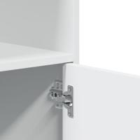 Rolkast 55x40x91 cm bewerkt hout wit - thumbnail