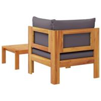 2-delige Loungeset met kussens massief acaciahout - thumbnail