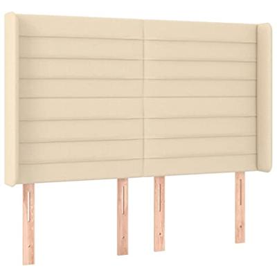 Boxspring met matras en LED stof crèmekleurig 140x190 cm - thumbnail