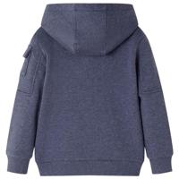 VidaXL Kindervest met capuchon en rits 104 gemêleerd donkerblauw - thumbnail