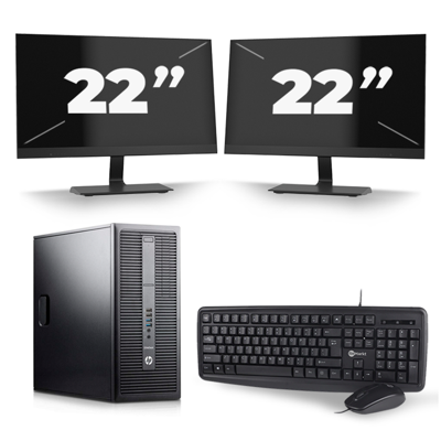 HP EliteDesk 800 G2 Tower - Intel Core i7-6e Generatie - 16GB RAM - 256GB SSD - Windows 11 + 2x 22 inch Monitor HP EliteDesk 800 G2 Tower - Intel Core i7-6e Generatie - 16GB RAM - 256GB SSD - Windows 11 + 2x 22 inch Monitor