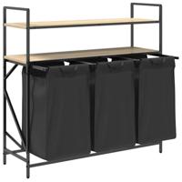 Wasmand 3 vakken met planken sonoma eikenkleurig - thumbnail