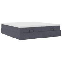 Ottoman bed met matrassen 180x200cm fluweel donkergrijs - thumbnail