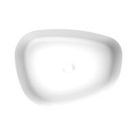 Waskom Arcqua Rocker Cast Marble 50x37 cm Organisch Links Mat Wit - thumbnail