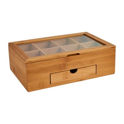 Theekist bamboe met 8 vakken - 30x20x10 cm Theekist bamboe met 8 vakken - 30x20x10 cm