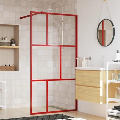 Inloopdouchewand transparant 100x195 cm ESG-glas rood
