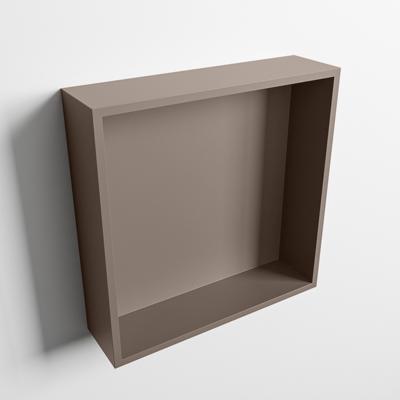 MONDIAZ EASY Nis 29,5x29,5cm in solid surface kleur Smoke | Smoke. 1 vak geschikt voor in- of opbouw MONDIAZ EASY Nis 29,5x29,5cm in solid surface kleur Smoke | Smoke. 1 vak geschikt voor in- of opbouw