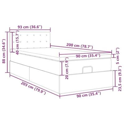 Bed met matras 90x200 cm stof zwart