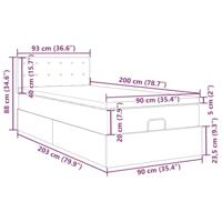 Bed met matras 90x200 cm stof zwart - thumbnail