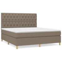 Boxspring met matras stof taupe 160x200 cm - thumbnail