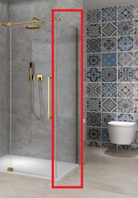 Vaste Wand Van Rijn Products ST08 120x200 cm 8 mm Helder Glas met Muurprofiel Mat Messing tbv Hoekcabine Vaste Wand Van Rijn Products ST08 120x200 cm 8 mm Helder Glas met Muurprofiel Mat Messing tbv Hoekcabine