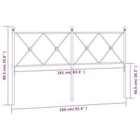 Hoofdbord 160 cm metaal wit - thumbnail
