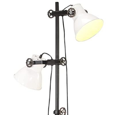 VidaXL Vloerlamp met 2 lampenkappen e27 gietijzer wit