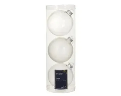 Decoris kerstballen glas 3st Zilver 10cm