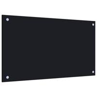 VidaXL Spatscherm keuken 70x40 cm gehard glas zwart - thumbnail