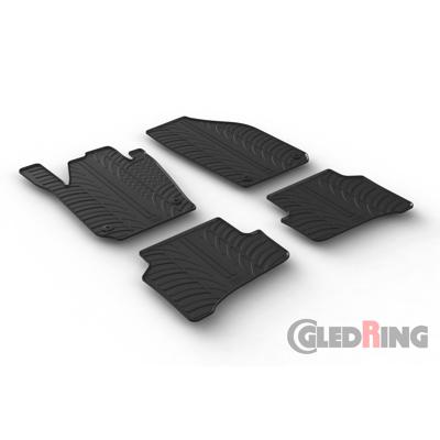 Rubbermatten passend voor Skoda Fabia 2014- (T-Design 4-delig + montageclips) GL0473