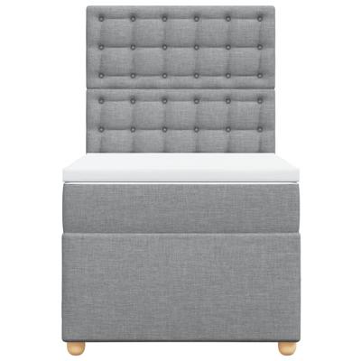 Boxspring met matras stof lichtgrijs 140x200 cm