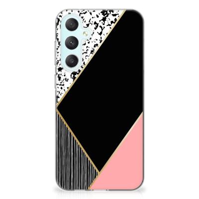 Samsung Galaxy S23 FE | TPU Hoesje | Zwart Roze Vormen