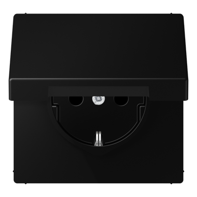 JUNG LS 1520 NBFKL SWM wandcontactdoos met klapdeksel LS990 grafiet mat zwart