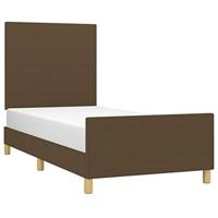 Bedframe zonder matras 80x200 cm stof donkerbruin - thumbnail