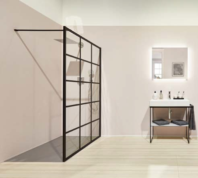 Kermi Dark Edition inloopdouche 140x200cm Zwart