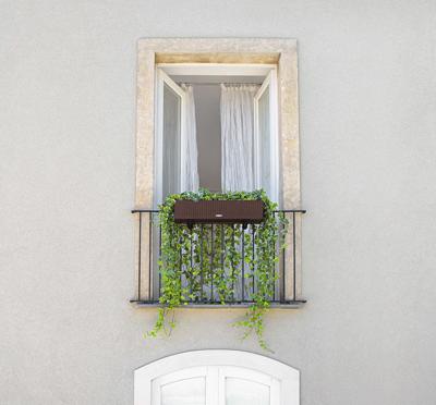 Jardiniere - Balconera cottage 80 - Complete kit - Graniet - 12L - LECHUZA