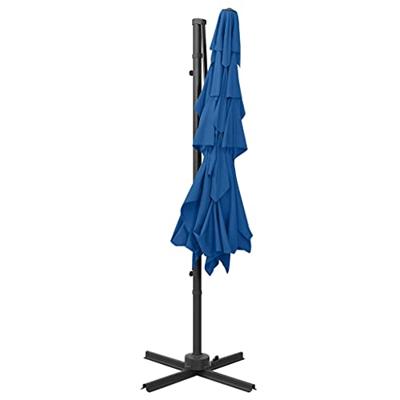 VidaXL Parasol 4-laags met aluminium paal 250x250 cm azuurblauw