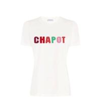 Fabienne Chapot T-shirt Terry met tekst en 3D applicatie gebroken wit - thumbnail