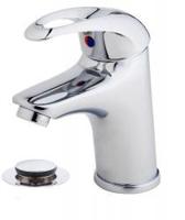 Wiesbaden Athos wastafelkraan met clickwaste chroom - thumbnail