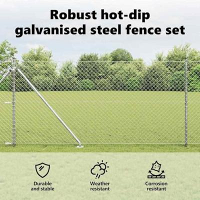 VidaXL Afrasteringspaal zilver 10 x 1 m (40 x 40 mm gaas) staal