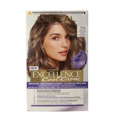 L'Oréal Paris Excellence Cool Creme - 7.11 Ultra As Middenblond L'Oréal Paris Excellence Cool Creme - 7.11 Ultra As Middenblond
