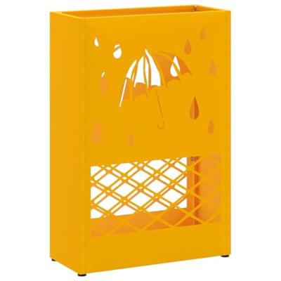 VidaXL Paraplu standaard mosterdgeel 28 x 12 x 41 cm staal VidaXL Paraplu standaard mosterdgeel 28 x 12 x 41 cm staal