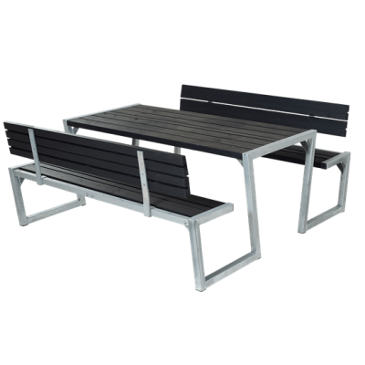 Picknicktafel Zigma Zwart 2 Rugleuningen
