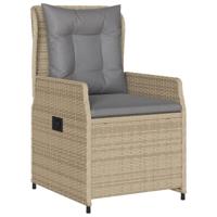 3-delige Tuinset met kussens poly rattan beige - thumbnail