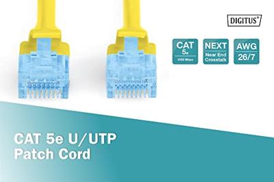 Digitus DK-1512-020/Y RJ45 Netwerkkabel, patchkabel CAT 5e U/UTP 2.00 m Geel Verdraaide paren 1 stuk(s)
