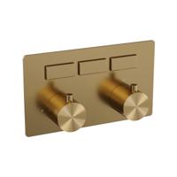 Brauer Gold Edition - 3 Weg - Inbouwthermostaat - Drukknoppen - In/afbouwdelen - Goud Geborsteld PVD - thumbnail