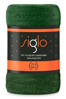 Groen Fleece deken 220 x 200 cm polyester - thumbnail